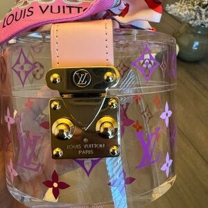 Louis Vuitton Scott Box with pink scarf